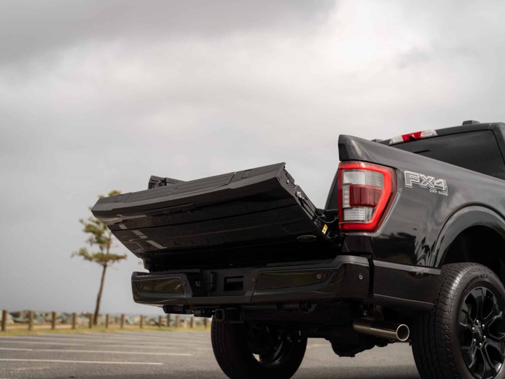 The Ford F-150 Platinum Hybrid's adaptive syspension system.